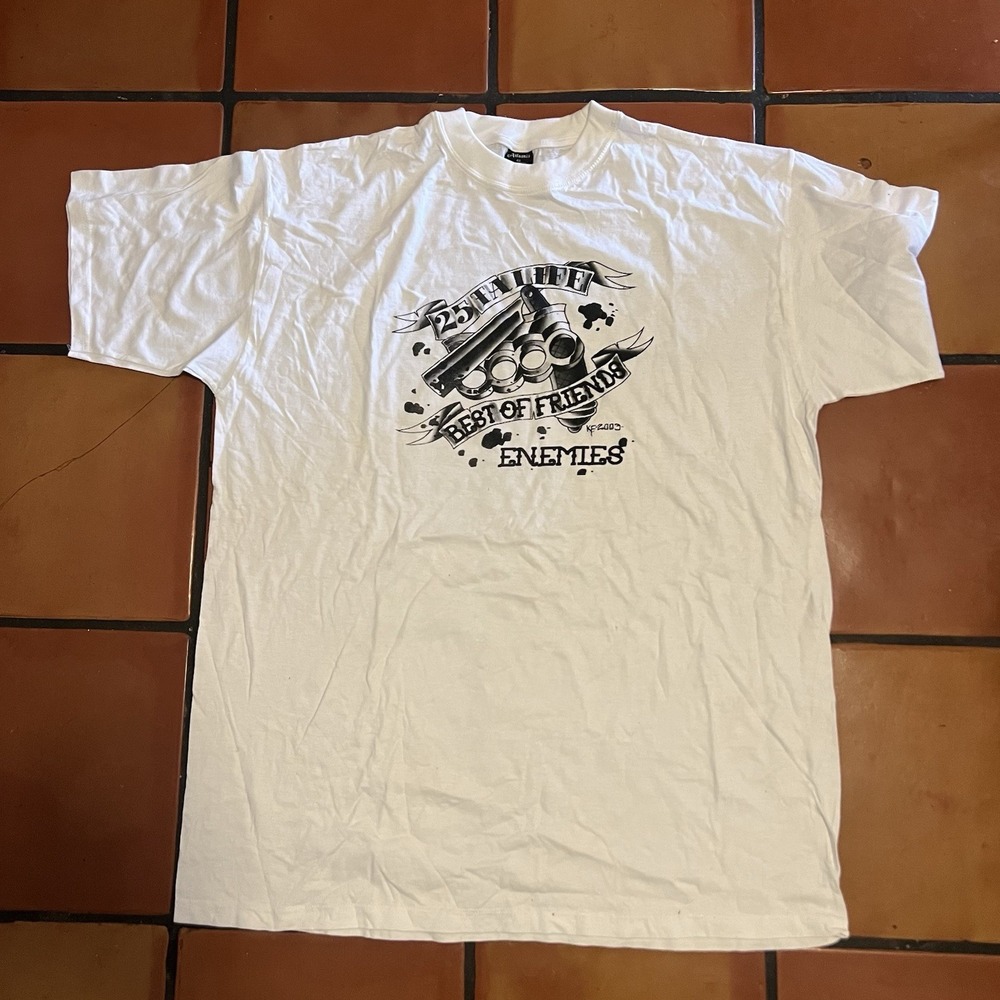 25 Ta Life Best of Friends Enemies Hardcore Punk T-Shirt Atlantis 4X 2000s‎